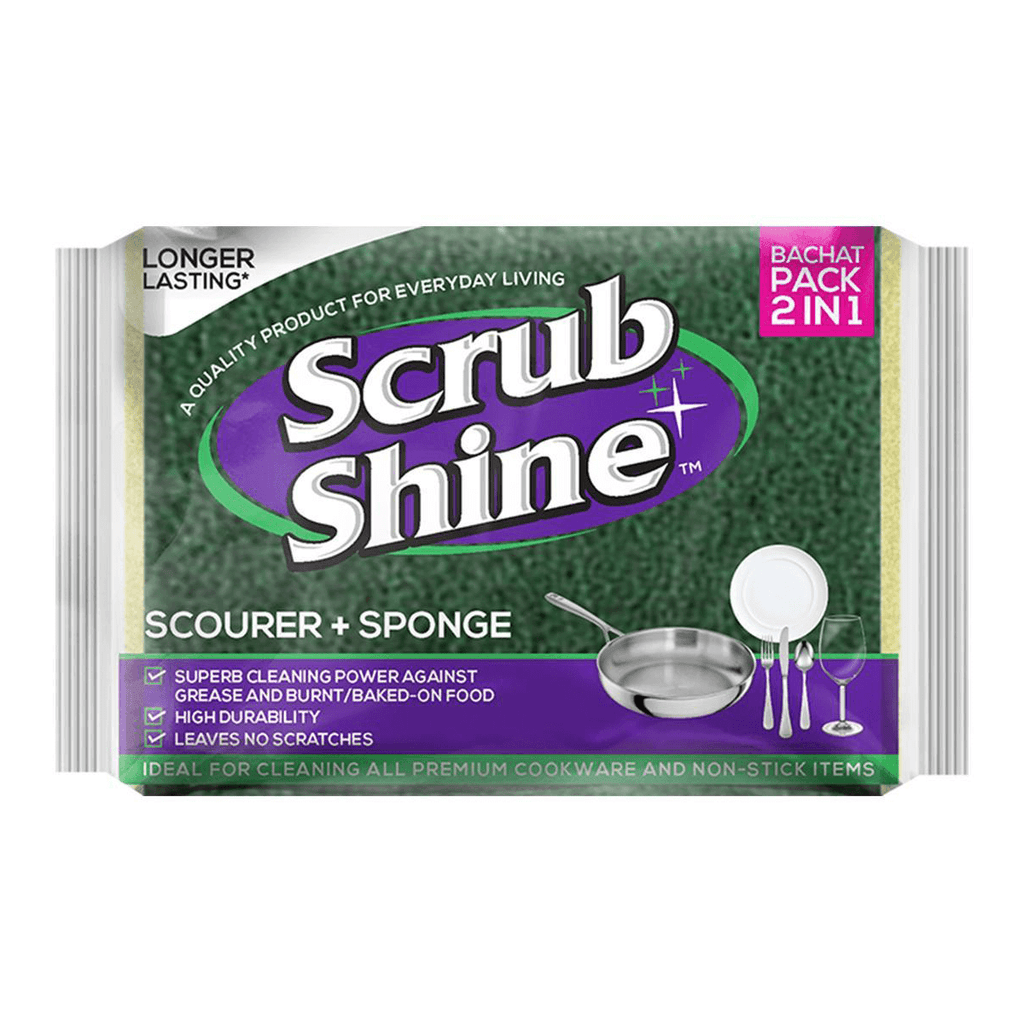 Scrub Shine - Scourer Sponge - Bachat Pack 2in1