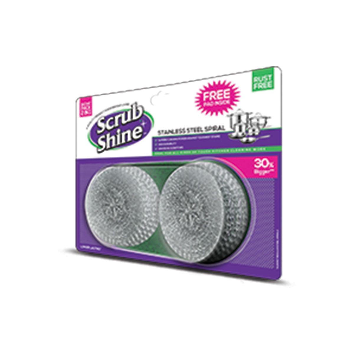 Scrub Shine Spiral Bachat Pk (2In1)